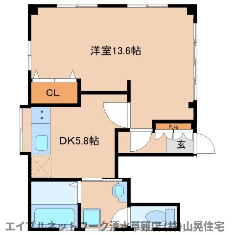 静岡市清水区草薙のマンションの間取り