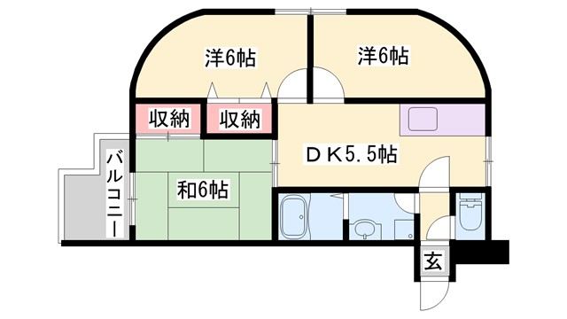 ロイヤルコーポ伊保IIの間取り