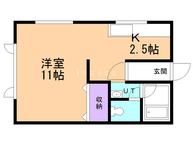 函館市美原のアパートの間取り