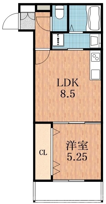 大阪市住之江区北加賀屋のアパートの間取り