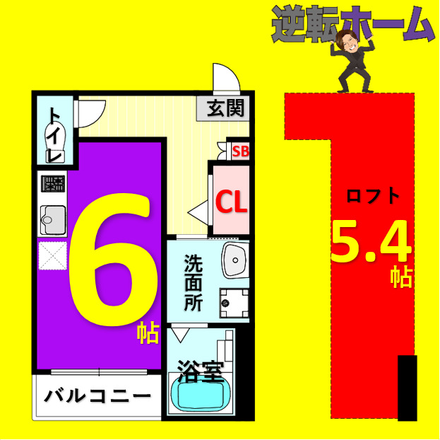 名古屋市中区新栄のアパートの間取り