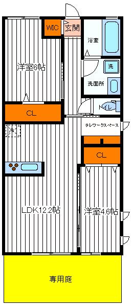 昭島市朝日町のマンションの間取り