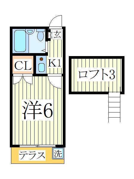 柏市篠籠田のアパートの間取り