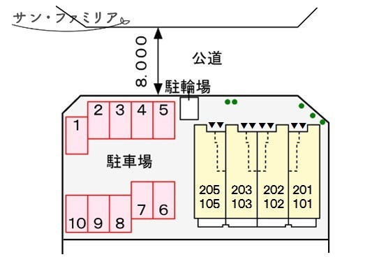 【田原市片西のアパートの駐車場】