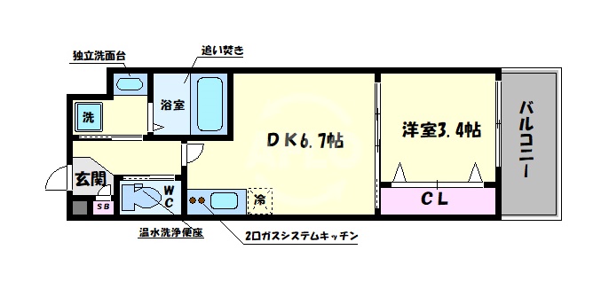 NU北田辺の間取り写真