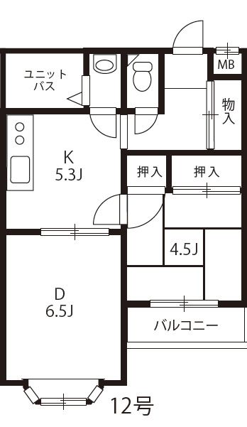 ＪＲ両毛線 山前駅 徒歩1分 3階建 築43年の間取り写真