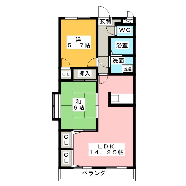 グリーンヒル岡弥IIの間取り