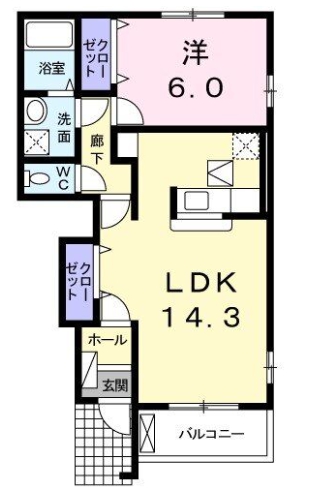 大府市共西町のアパートの間取り