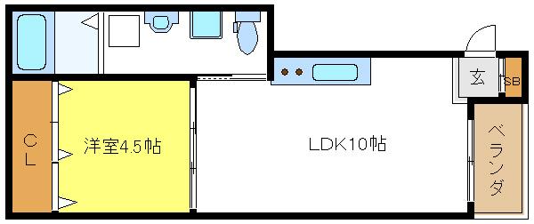 【フレイランス中加賀屋の間取り】