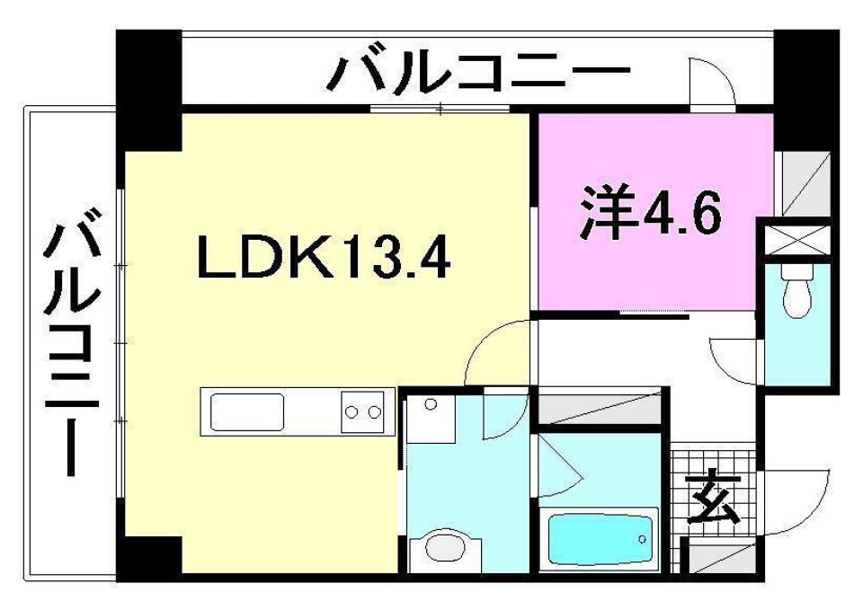 松山市雄郡のマンションの間取り