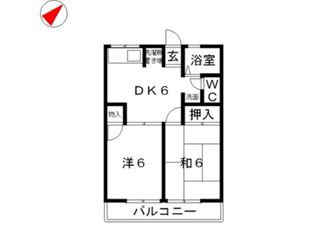 【倉敷市玉島中央町のアパートの間取り】