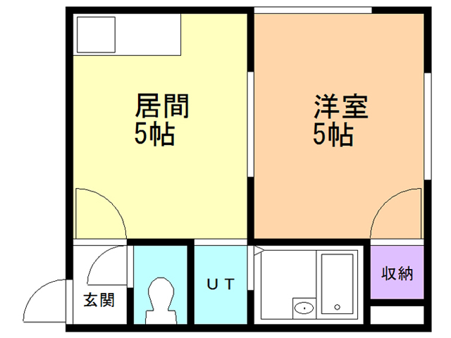 函館市人見町のアパートの間取り