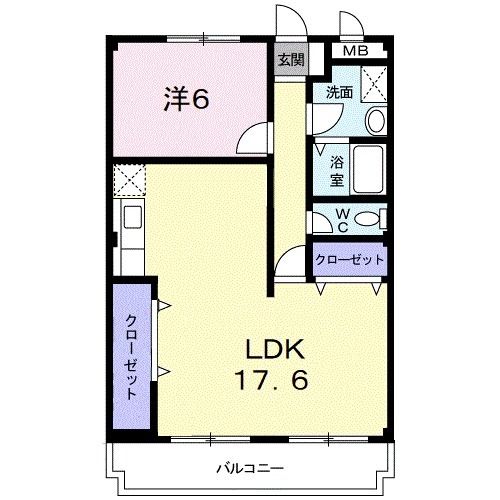 笠間市鯉淵のマンションの間取り