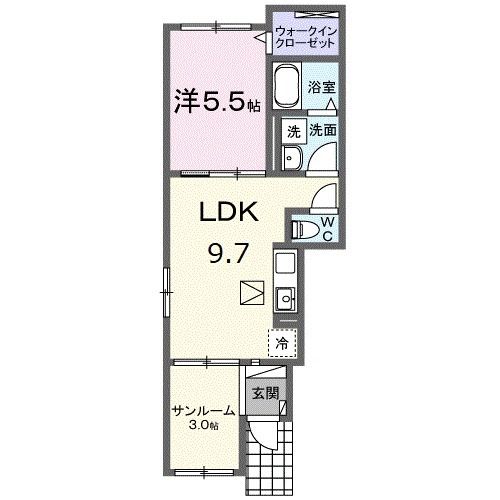 下関市松屋東町のアパートの間取り