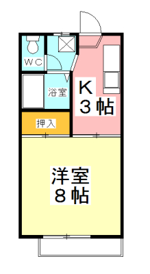 山形市久保田のアパートの間取り