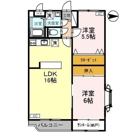 ファミーユ布瀬の間取り