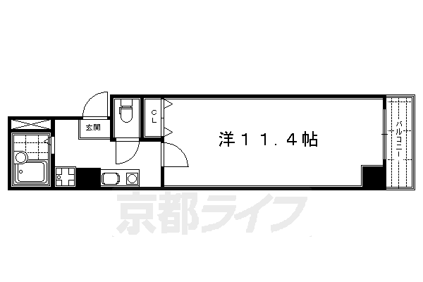 京都市下京区大江町のマンションの間取り