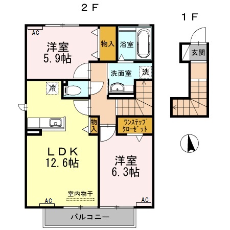 【ハイム杉山 A棟の間取り】