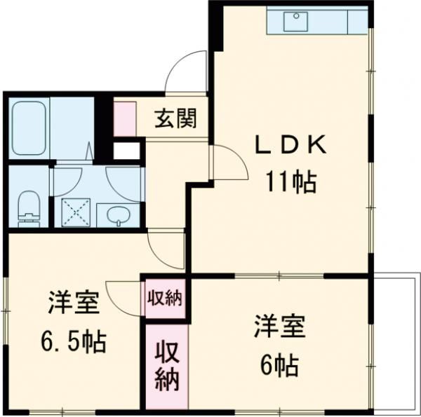 青梅市二俣尾のアパートの間取り