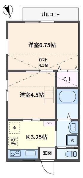 逗子市久木のアパートの間取り