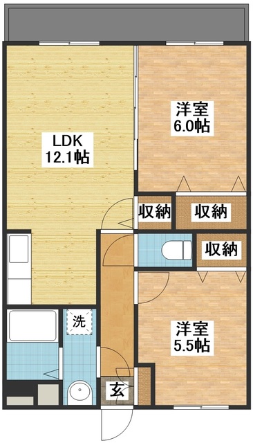 大村市岩松町のマンションの間取り