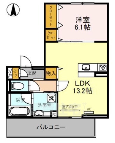 京都市西京区下津林大般若町のアパートの間取り