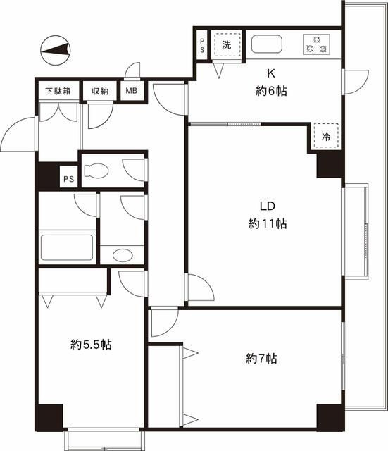 世田谷区三軒茶屋のマンションの間取り