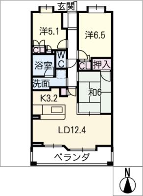 グランステーシア津新町602号の間取り