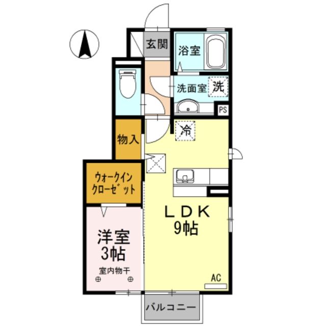 郡山市富久山町久保田のアパートの間取り