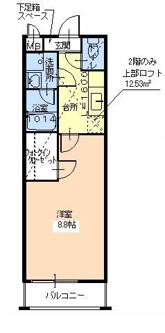 堺市北区奥本町のアパートの間取り