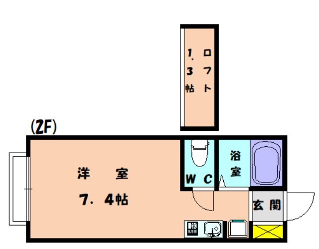 福岡市東区和白丘のアパートの間取り