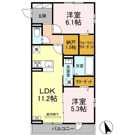 足立区扇のアパートの間取り