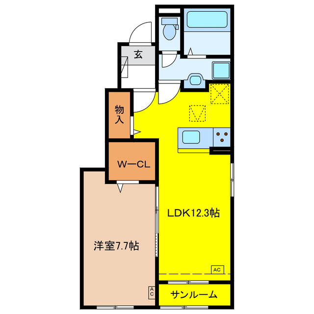 大垣市笠木町のアパートの間取り