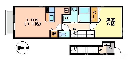 メゾンアンソレイエ２の間取り