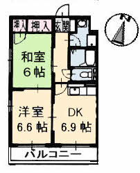 広島市東区尾長西のマンションの間取り