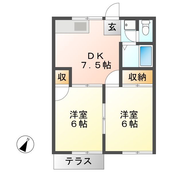 フィフティーンラブ西ヶ丘の間取り