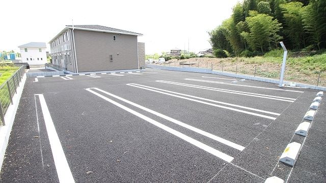 【水戸市河和田町のアパートの駐車場】