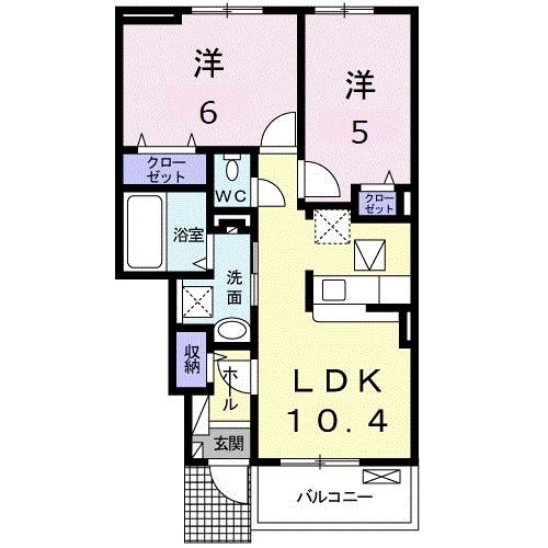 水戸市河和田町のアパートの間取り