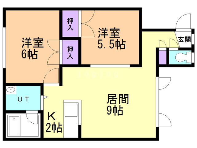 札幌市北区新琴似三条のアパートの間取り