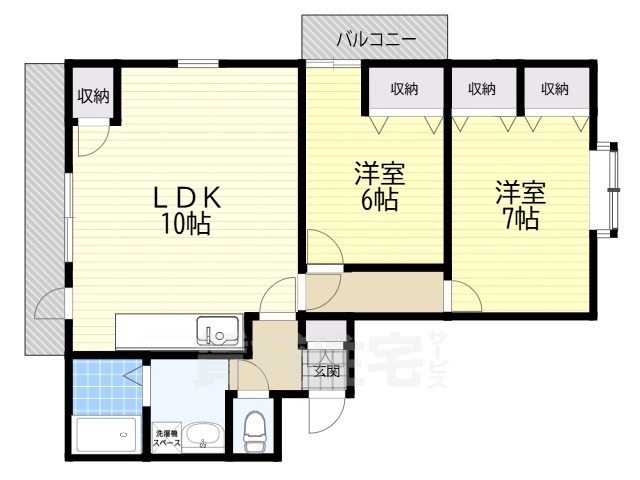 高槻市塚原のマンションの間取り