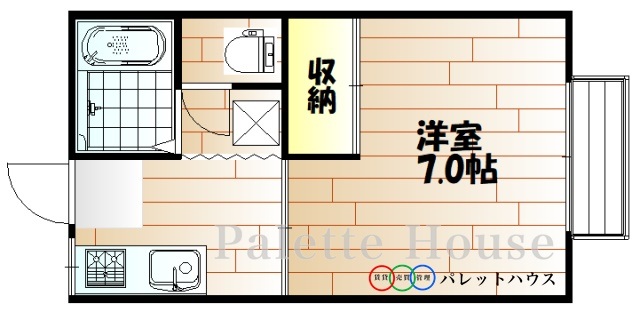 岡山市南区新保のアパートの間取り