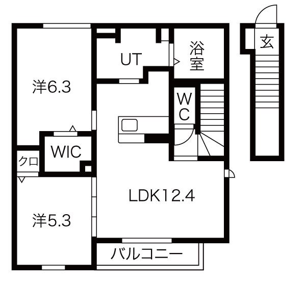 神戸市垂水区神和台のアパートの間取り