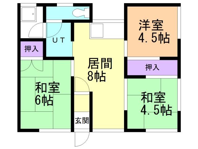 苫小牧市柏木町のアパートの間取り