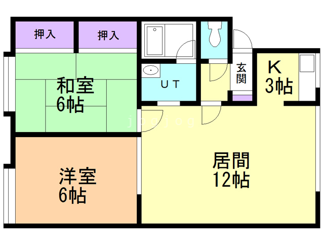 札幌市西区発寒十条のアパートの間取り