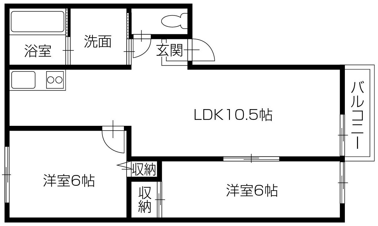 板野郡藍住町奥野のアパートの間取り