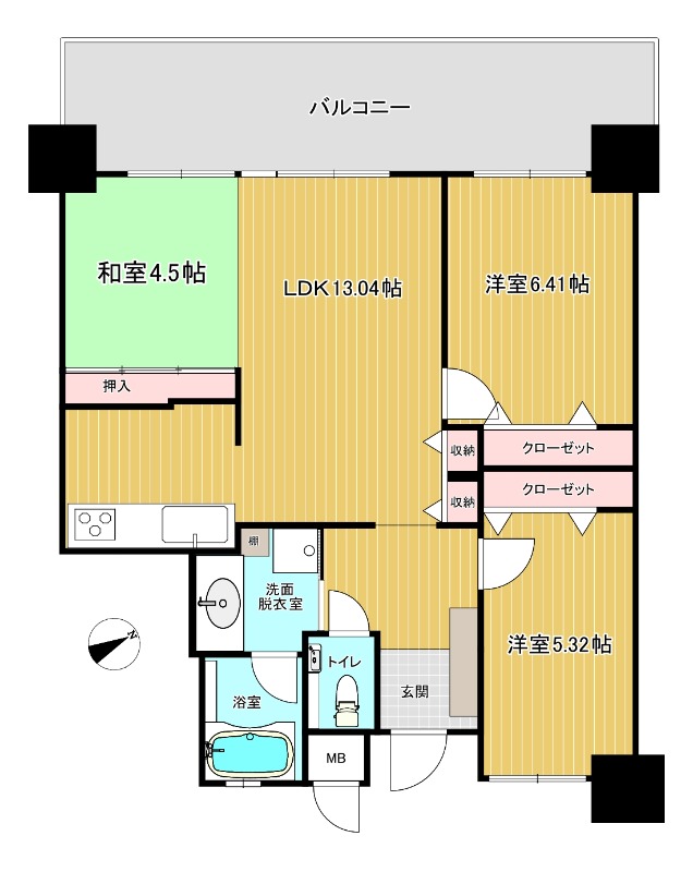 ミルコマンション泊前島潮渡橋の間取り