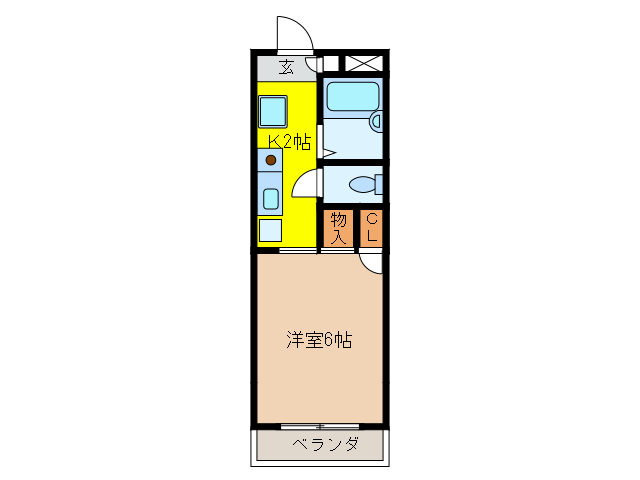 岐阜市北柿ケ瀬のマンションの間取り