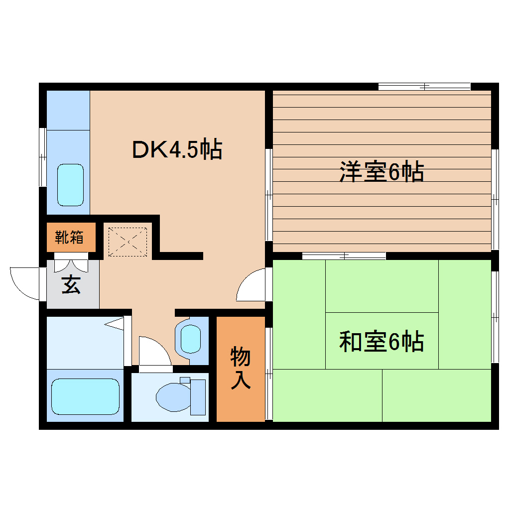 ヴィラクレストA棟の間取り