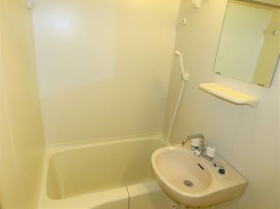 バス・シャワールーム　洗面台とユニット式のお風呂です