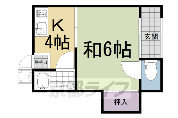 ＪＲ奈良線 宇治駅 徒歩10分 1階建 築57年の間取り写真